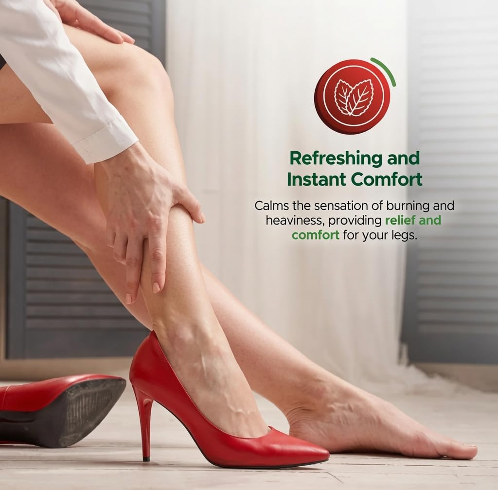 Green Marvel Varicare Gel for Tired Legs & Feet - Botanical Cooling Comfort Cream - Paraben-Free - 250g (Made in Mexico)